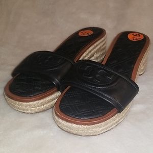 🆕️ Black Leather Tory Burch Heeled Sandal